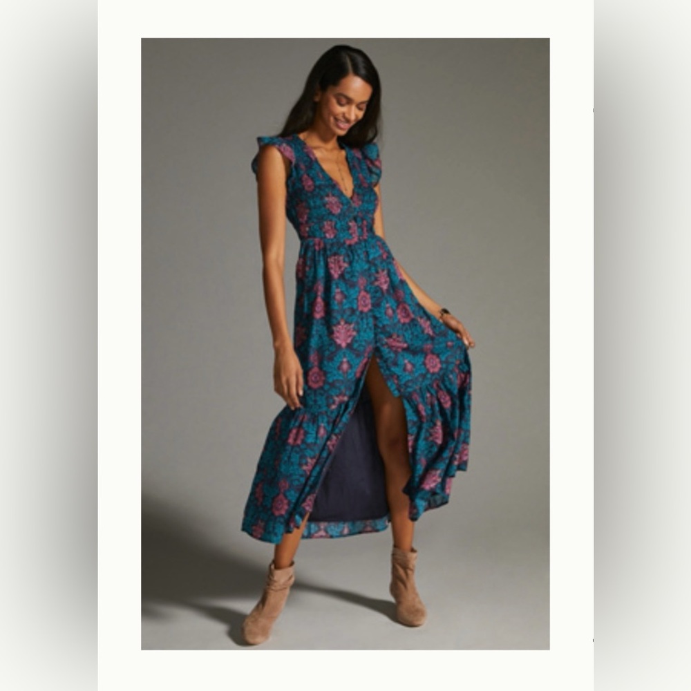 ANTHROPOLOGIE PEREGRINE MIDI DRESS